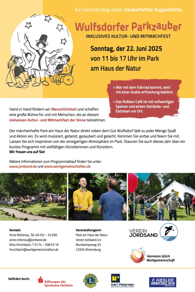 Wulfsdorfer Parkzauber 2025 – Plakat/Flyer als Vorschau (PDF öffnen)
